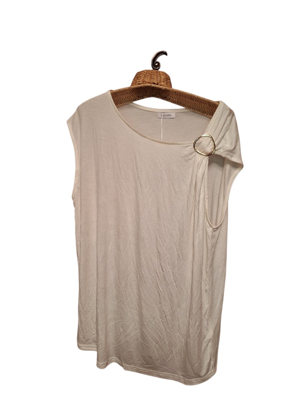 LASCANA Eggshell Sleeveless Blouse Pullover Viscose Blend Fluid Ladies 8/10 NWT
